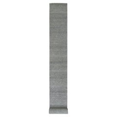 2'7"x26'3" Goose Gray Undyed Wool Hand Knotted Grass XL Runner Oriental Rug