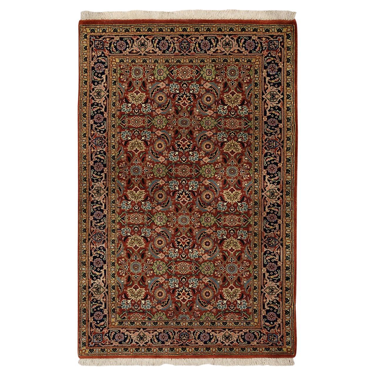 2
7"x4
Red Hand Knotted Herati Design 250 KPSI Wool Oriental Rug