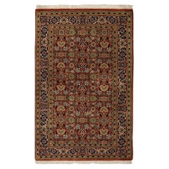 2
7"x4
 Red Hand Knotted Herati Design 250 KPSI Wool Oriental Rug