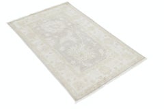 2.7x4.2 ft Traditional Hand Knotted Beige Accent Rug for Bedroom and Entryway