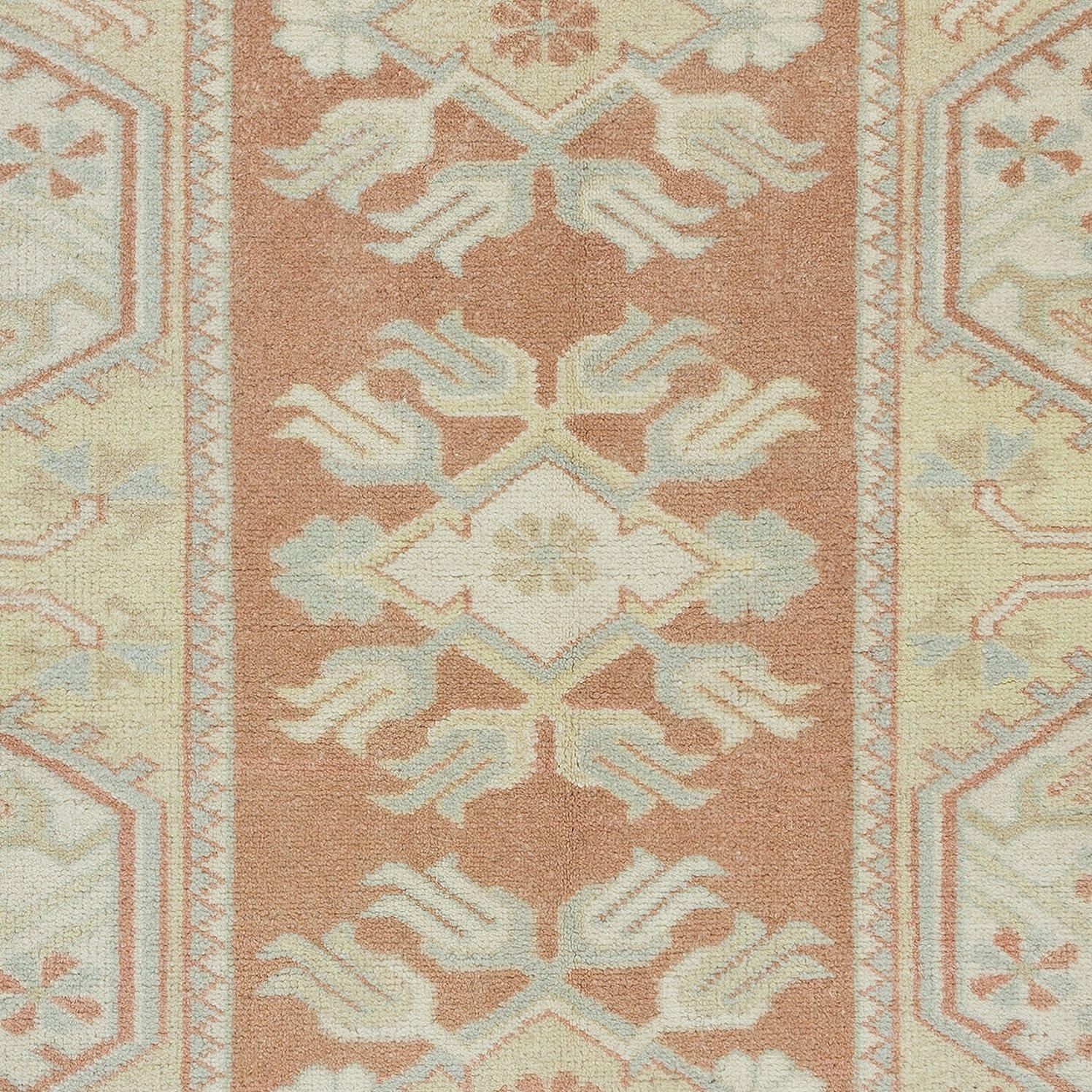 2,7x4.2 Ft Vintage Handgefertigter „Antique Washed“ Anatolian Milas Kleiner Wollteppich (Handgeknüpft) im Angebot
