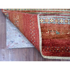 2'7"x5' Red Afghan Super Kazak Khorjin Design Organic Wool Hand Knotted Rug