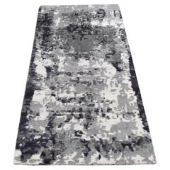 2
7 "x5
9" Abbey Schwarz, Galaxy Design, Wolle und Seide, Handgeknüpft, Läufer Teppich