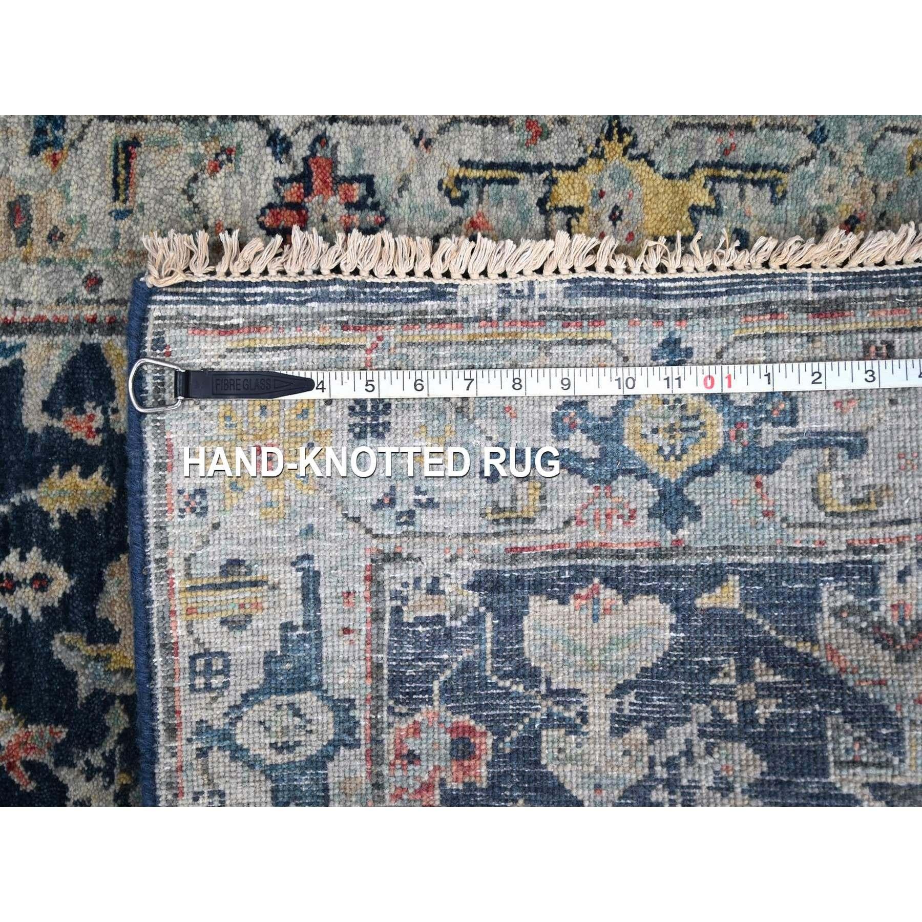 Lana Tappeto Runner in lana annodato a mano con disegno persiano Heriz All Over, 2'7 