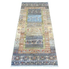 2'7"x5'9" Gray Kashkuli Gabbeh Animal Figurines Hand Knotted Wool Runner Rug