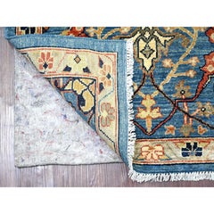 2'7 "x6' Blau Peshawar mit Bijar Garus Design Handgeknüpfter Wollteppich Läufer