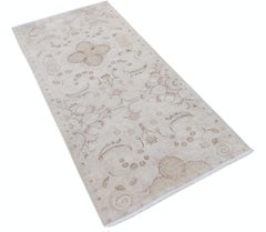 2.7x6 ft Beige Handknotted Runner Rug for Hallway, Corridor and Kitchen Decor