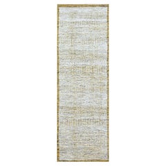 Tappeto Runner 2
7 "x6
 Giallo 100% Lana Distressed e Oxidized Grass Design