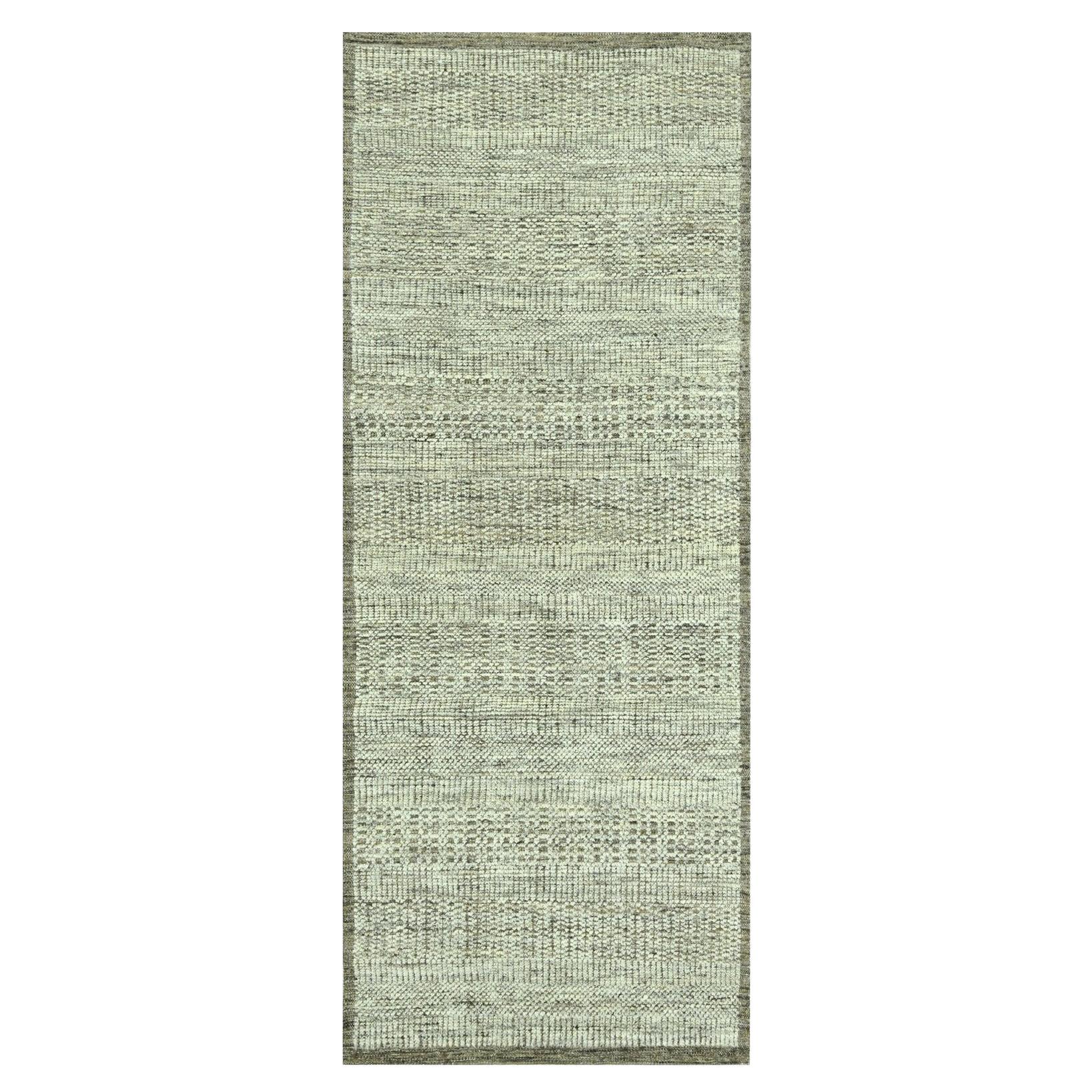 2
7 "x6
2" Biber Braun Handgeknüpft Reine Wolle Oxidiert Gras Design Läufer Teppich