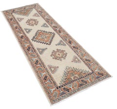 2.7x7 ft Handmade Runner Rug for Corridor. Tribal Kitchen Rug. Stair Rug