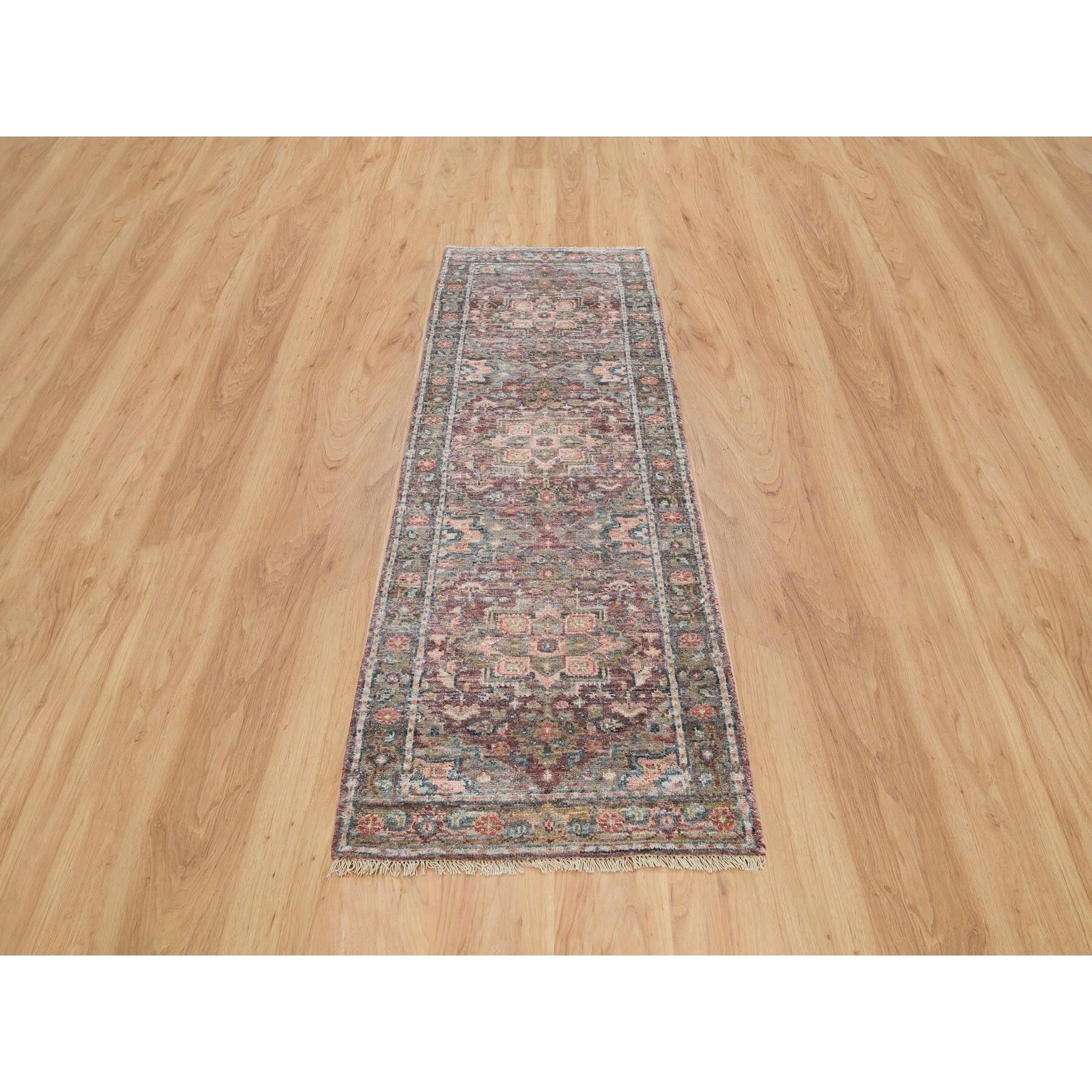 This is a truly genuine one-of-a-kind Pure Wool Heriz Revival Hand Knotted Oriental Rug. It has been Knotted for months and months in the centuries-old weaving craftsmanship techniques by expert artisans. 
Primary materials: Wool
Latex: No Pile