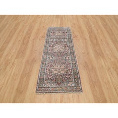 2'7 "x7'10" Toskanisch Rot Wolle Heris Revival Flor Hand geknüpft Läufer Teppich