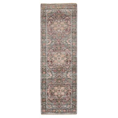 2'7"x7'10" Tuscan Red Wool Heris Revival Pile Hand Knotted Runner Rug