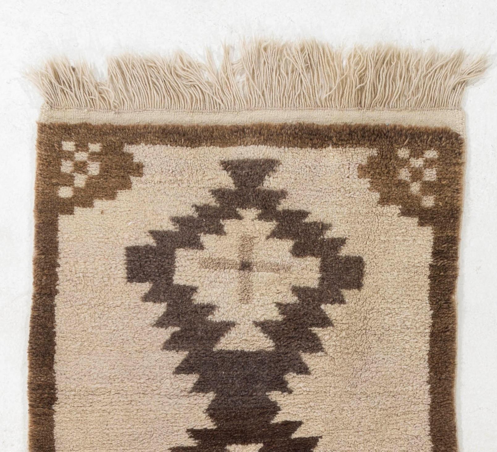 Turkish 2.7x7.3 ft Vintage Tulu Runner Rug. 100% Natural Wool. Custom Options Available For Sale