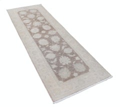 2.7x7.7 ft Handmade Floral Wool Runner Rug for Corridor, Kitchen and Hallway