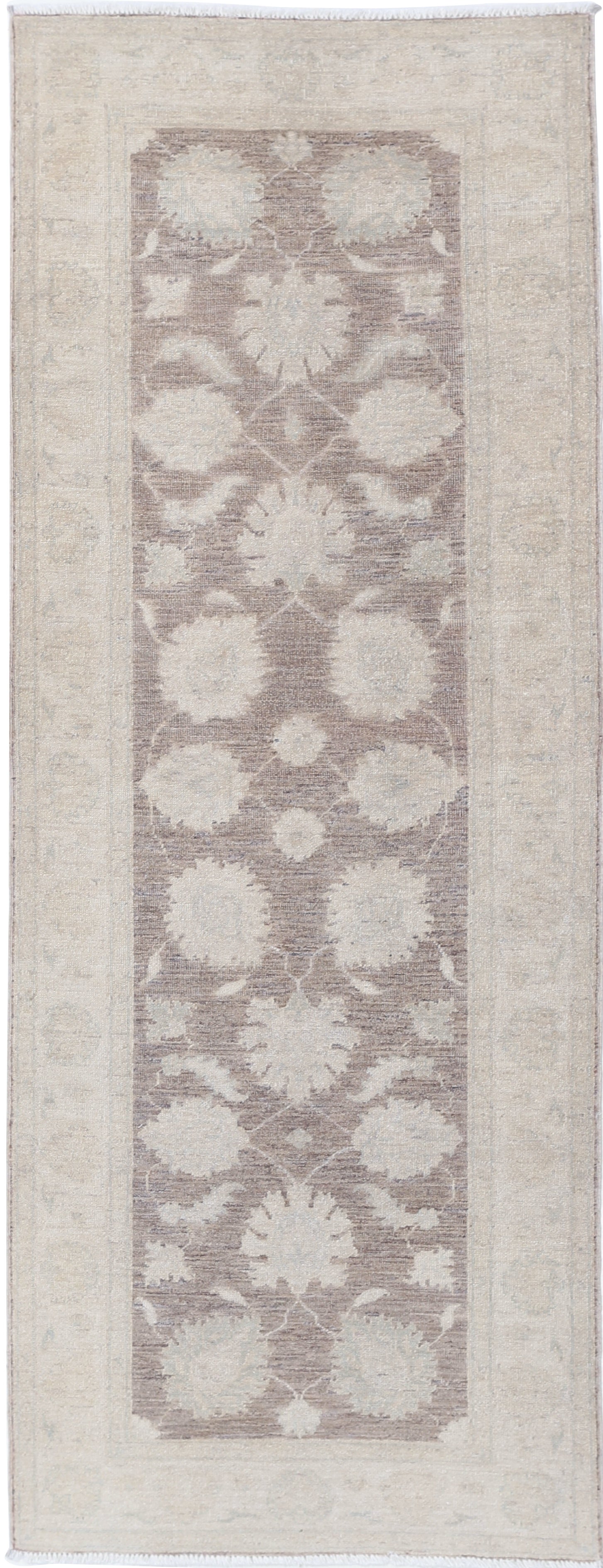 2.7x7.7 ft Handmade Floral Wool Runner Rug for Corridor, Kitchen and Hallway