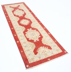 2.7x7.8 ft Handmade Runner Rug for Corridor. Hallway Rug. Beige, Red Kitchen Rug
