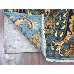 2'7"x8' Blue Peshawar with Bijar Garus Design Hand Knotted Wool Runner Rug