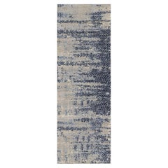 2'7"x8' Gray Modern Abstract with Mosaic Design Wool and Silk Runner Rug