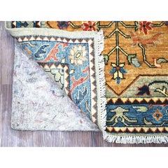 2'7"x8' Gray Peshawar Caucasian Akstafa Design Hand Knotted Wool Runner Rug