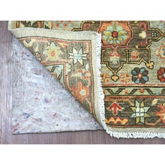 2'7"x8' Gray Peshawar with Karajeh Design Hand Knotted Soft Wool Runner Rug