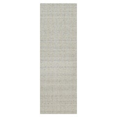 2'7"x8' Ivory Natural Wool Vertical Stripes Design Hand Loomed Runner Rug