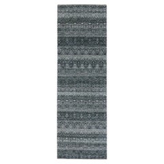 2'7"x8' Onyx Gray Hand Knotted Kohinoor Herrita Wool Runner Oriental Rug
