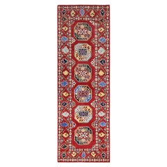 2
7 "x8
 Roter handgeknüpfter afghanischer Ersari Special Kazak Wool Wide Runner Rug