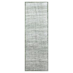 Tappeto Runner in pura lana 2
7 "x8
 White 
Green annodato a mano con disegno di erba ossidata