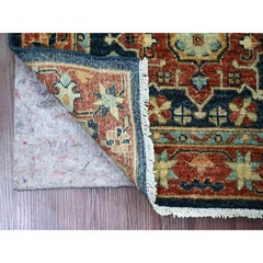 2'7 "x8' Yale Blau Peshawar mit Karajeh Design Handgeknüpfter Wollteppich