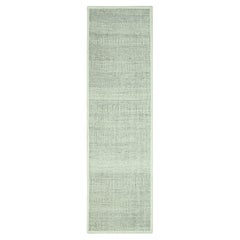 2
7 "x8
1" Misty Gray 100% Wolle Distressed Grass Design Hand Knotted Läufer Teppich