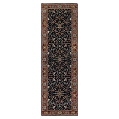 2'7 "x8'1" Marine Antiqued Fine Heriz Re-Creation Tapis de course en laine douce nouée à la main