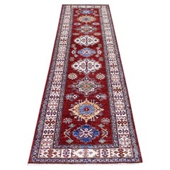 2'7 "x8'10" Lana Natural Suave Anudada a Mano Rojo Ladrillo Alfombra Oriental Super Kazak