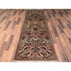 2'7 "x8'2" Braun Vintage Persisch Bakhtiar Hand geknüpft Wolle Läufer Orientteppich