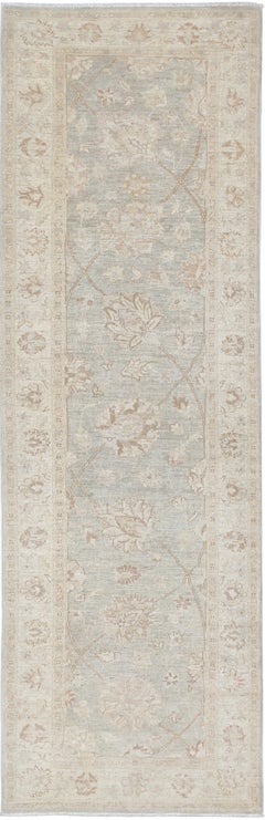 2.7x8.2 ft Handknotted Runner Rug. Floral Corridor, Hallway Rug. 100% Wool