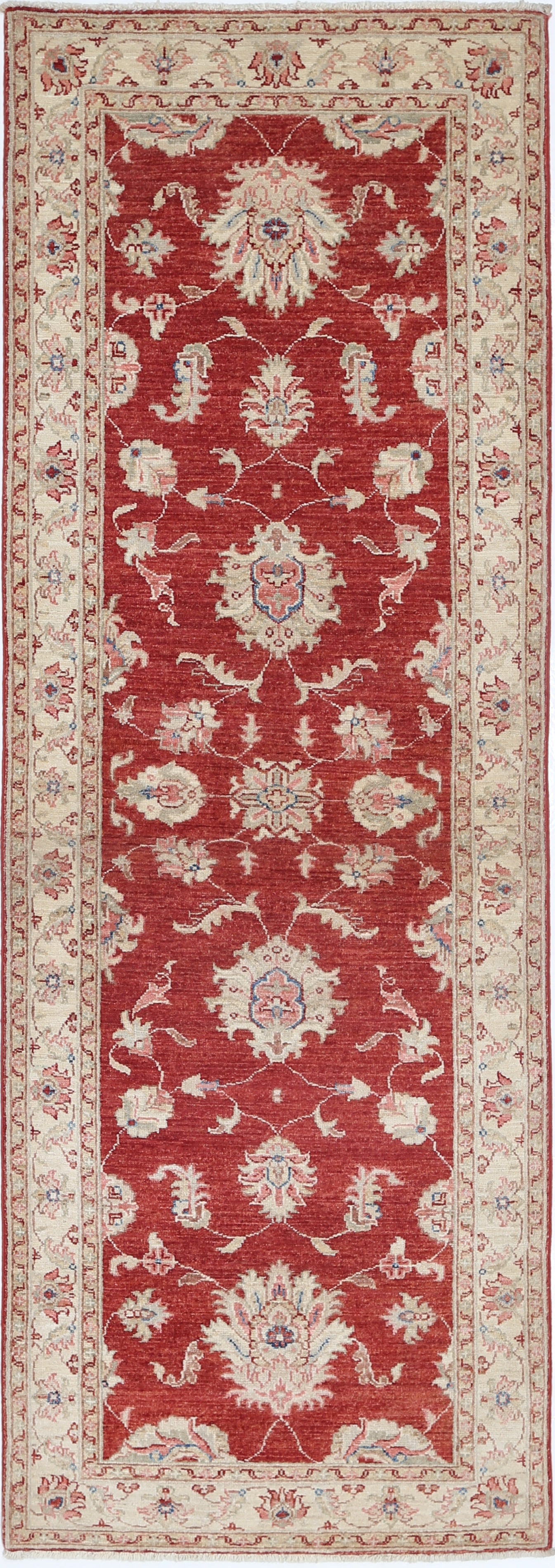 2.7x8.2 ft Red Runner Rug for Corridor. Kitchen Rug. Handknotted Hallway Rug