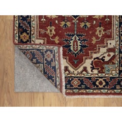 2'7 "x8'2" Rouge Tapis de course en laine douce nouée à la main, antique et fine Heriz Re-Creation