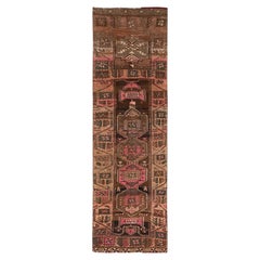 2'7"x8'9" Camel Brown Vintage Northwest Persian Hand Knotted Wool Runner Rug