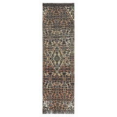 Tappeto Runner Beige Vintage Persiano Hussainabad Annodato a mano in pura lana