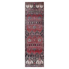 2'7"x9'1" Red Overdyed Vintage Northwest Persian Hand Knotted Wool Runner Rug