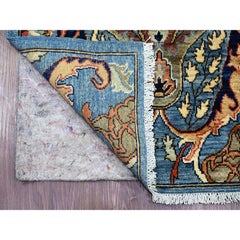 2'7"x9'10" Blue Peshawar with Bijar Garus Design Hand Knotted Wool Runner Rug