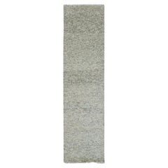 2'7"x9'10" Boothbay Gray Modern Hand Knotted Grass Design Wool Runner Rug