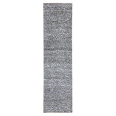 2
7"x9
10" Gray Kohinoor Herat Repetitive Pattern Hand Knotted Wool Runner Rug