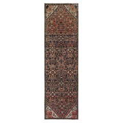 2'7"x9'2" Salmon Color Vintage Persian Hussaianabad Hand Knotted Wool Runner Rug