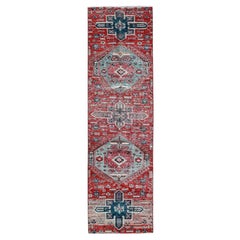 2'7"x9'3" Ajax Roter Vintage Nordwestlicher persischer handgeknüpfter sauberer Woll-Läufer