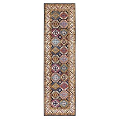 Alfombra Oriental 2'7 "x9'6" Azul Afghan Special Kazak Hand Knotted Wool Wide Runner