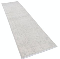 2.7x9.7 ft Beige Hallway Rug. Kitchen Runner Rug. Handknotted Corridor Rug