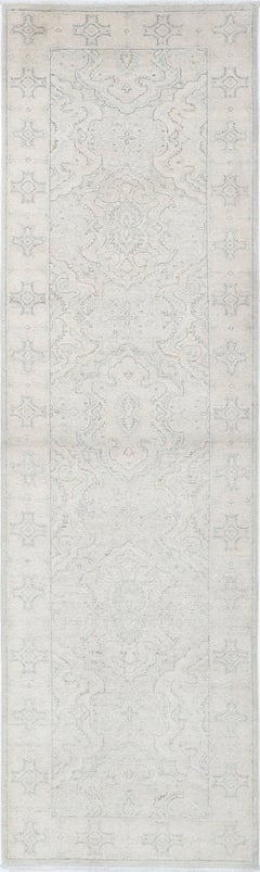 2.7x9.7 ft Beige Hallway Rug. Kitchen Runner Rug. Handknotted Corridor Rug