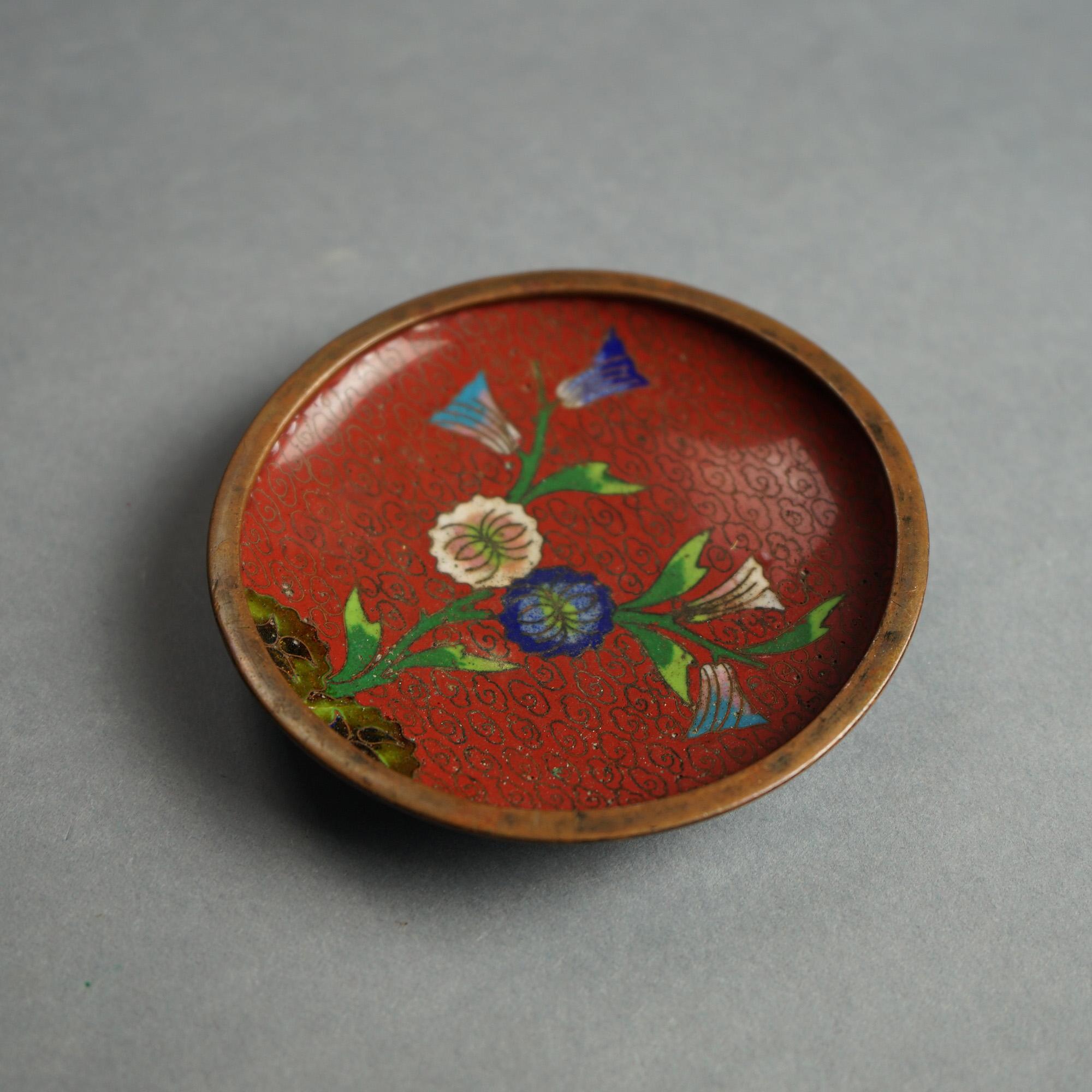 28 Antique Chinese Cloisonne Enameled Saucers & Ashtrays C1920 5