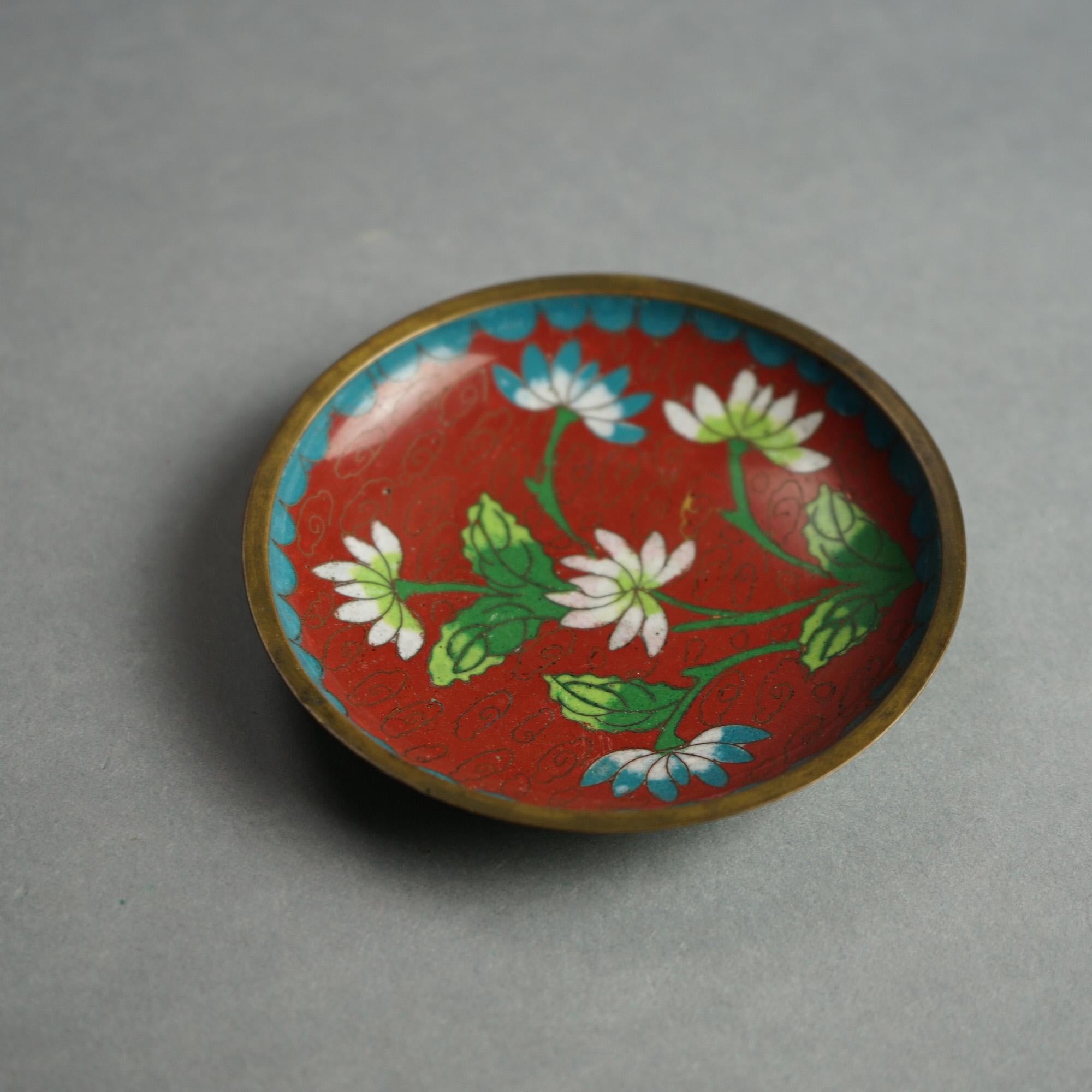 28 Antique Chinese Cloisonne Enameled Saucers & Ashtrays C1920 6